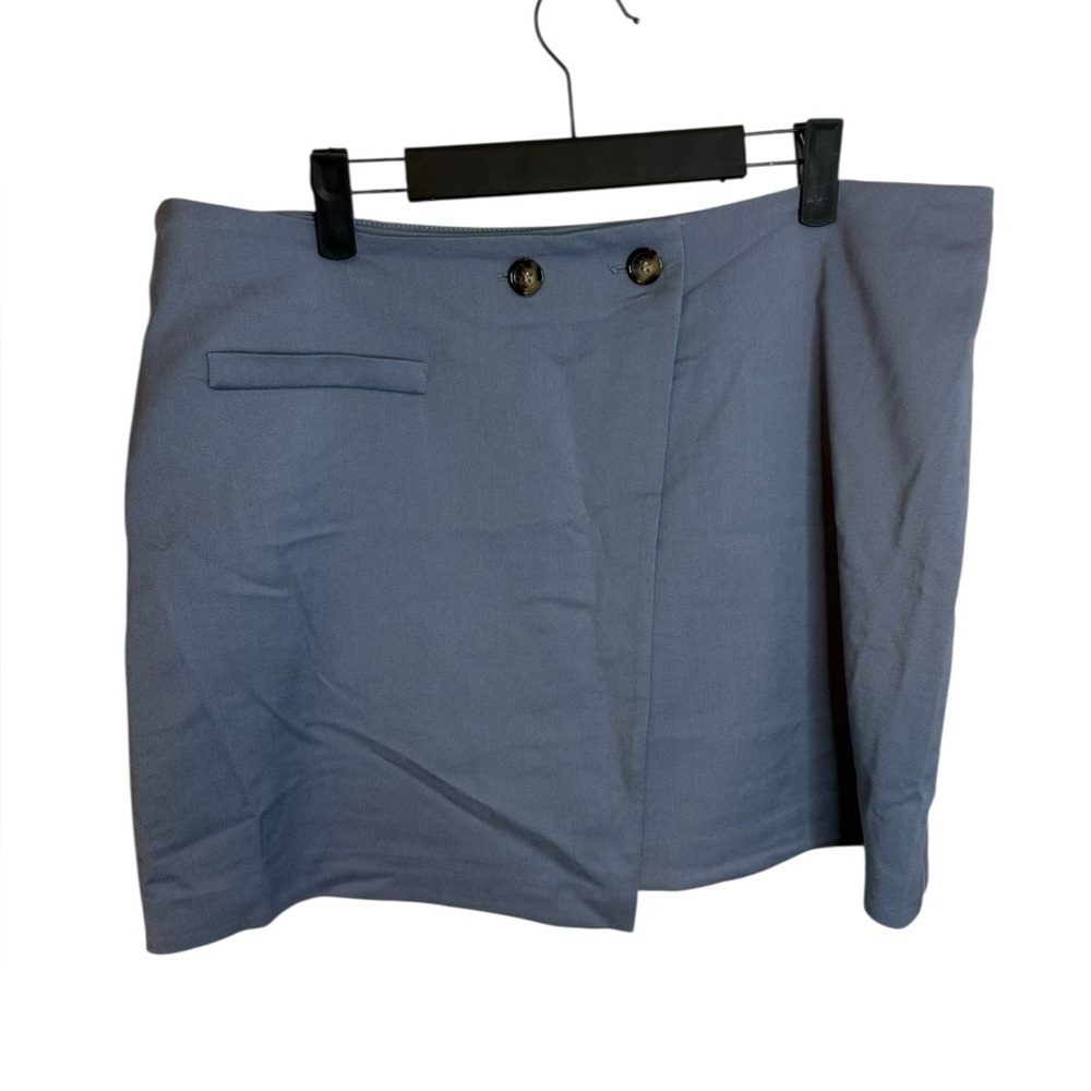 H&M Divided Slate Blue Pinch Waist Mini Skirt